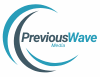 Previous Wave Media logo featuring stylized teal and dark gray wave graphics surrounding the company name in modern typography.